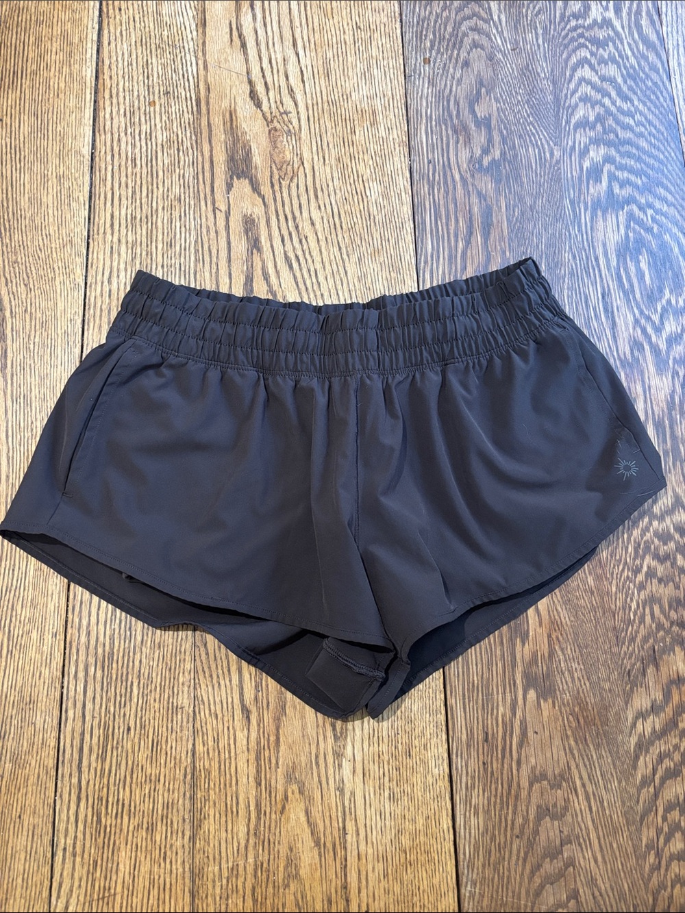 aerie Black Athletic Shorts with Elastic Waistband and built in shorts
